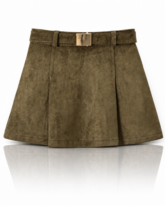 Suede mini skirt